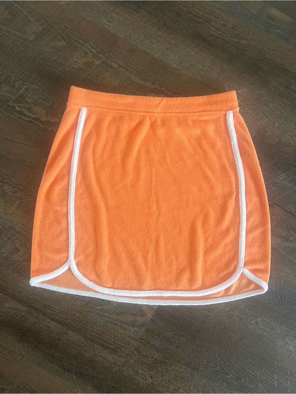 Hollister Orange Mini terry cloth Skirt with White Piping
